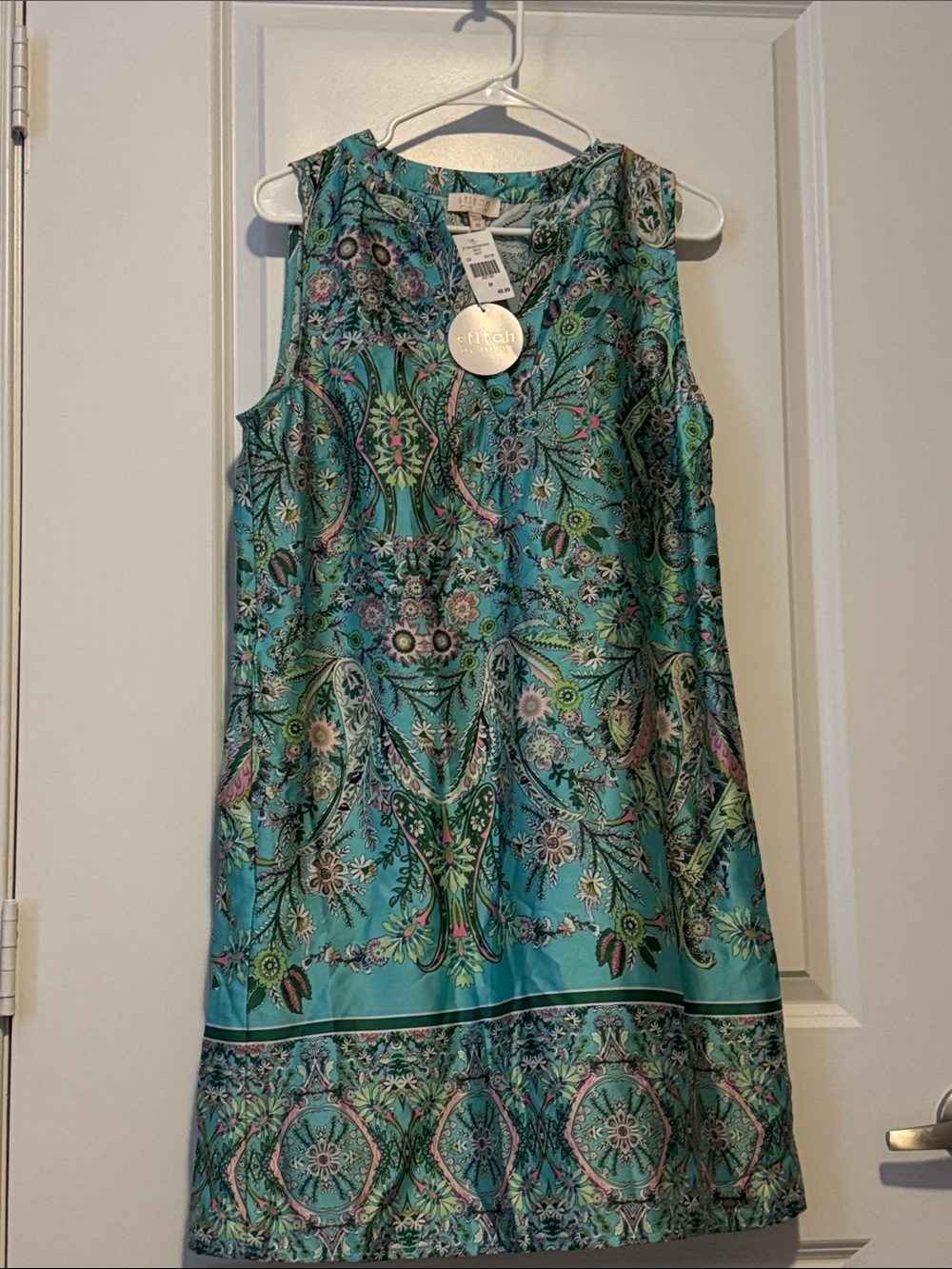 Chenault Teal Floral-Print Mini Dress